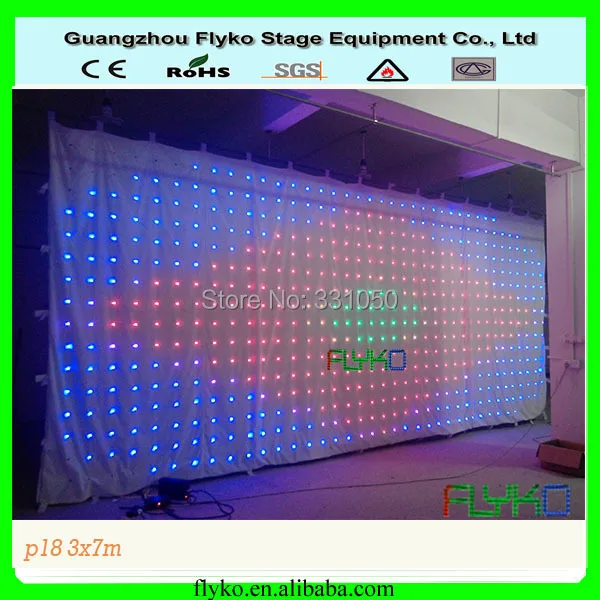 Free shipping 3*7M p180mm led curtains for stage backdrops