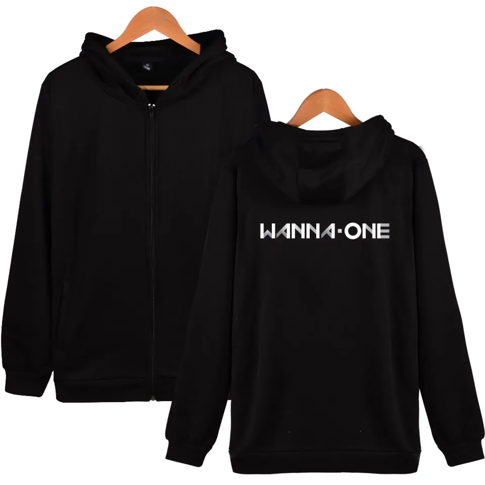 

WANNA ONE hip hop couple men women zipper Hoodie Sweatshirts tracksuit casual hooded long sleeve zip up hoodies jacket tops 4XL