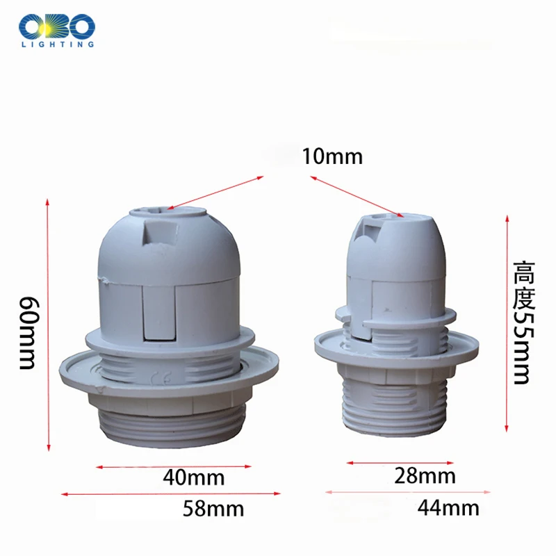 Пластиковый патрон для светильников E27 E14, декоративная лампа в стиле ретро со светодиодной подсветкой черного и белого цвета