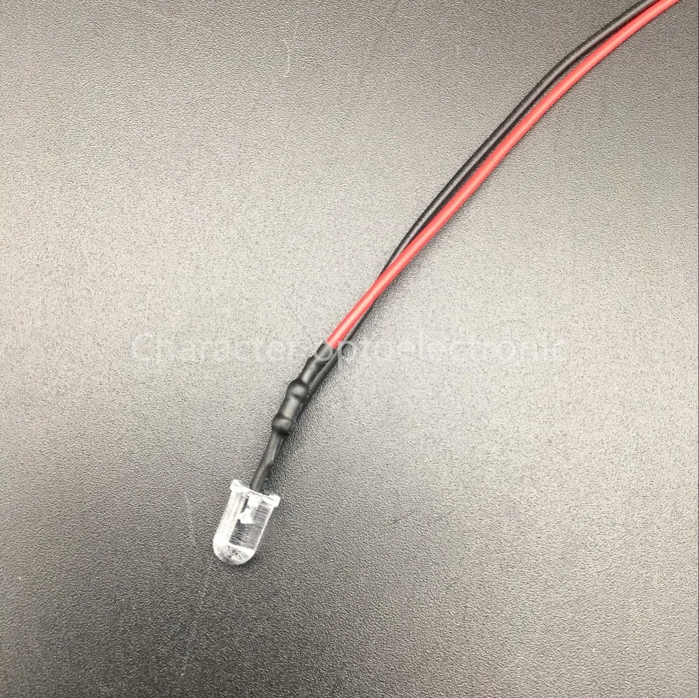 20-100pcs/lot 3mm/5mm cool white warm white Red/Green/Blue/RGB 3V 5V 12V DC Round Pre-Wired Water Clear LED