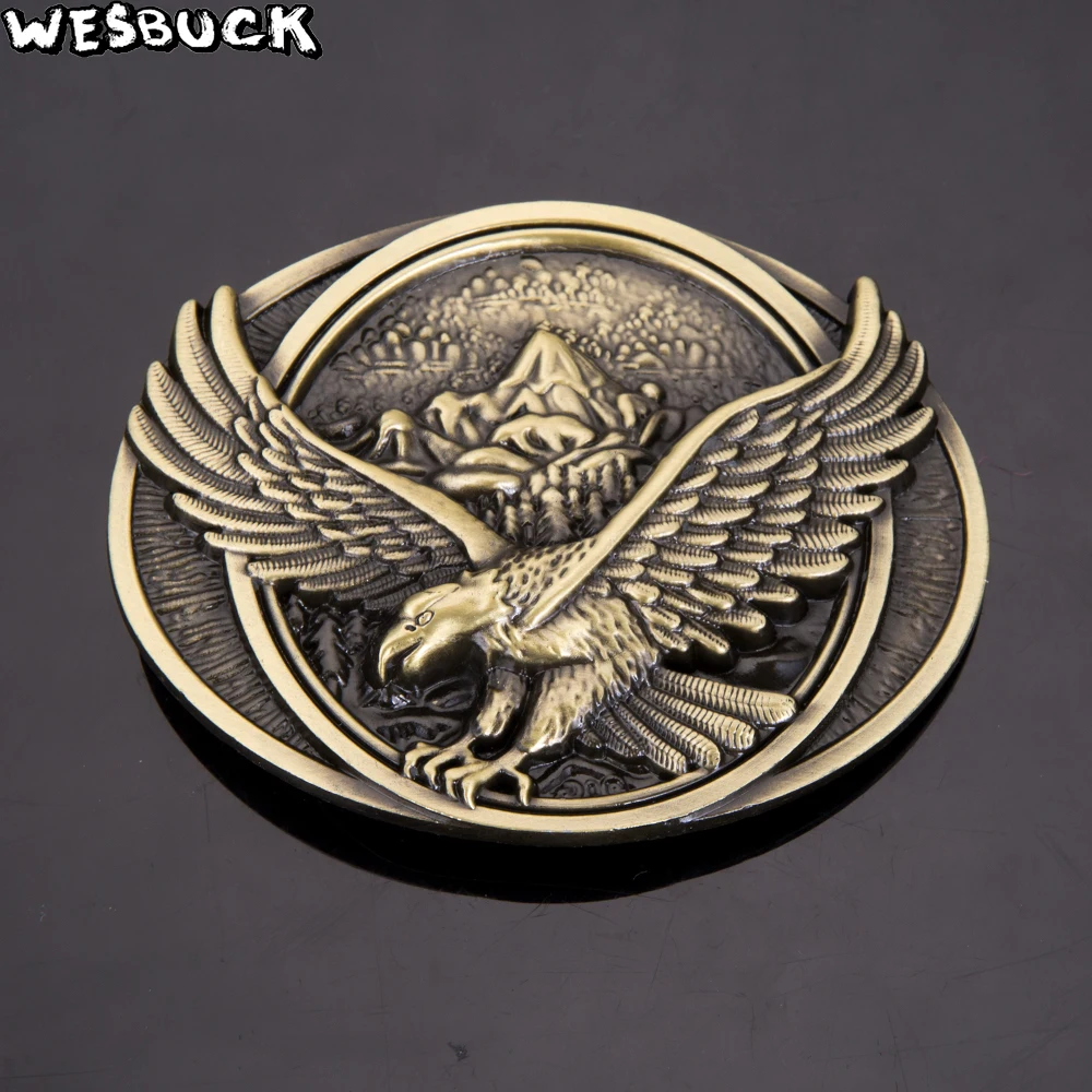 WesBuck Brand Eagle Metal Cool Belt Buckles for Man Unisex Western Fashion Buckle Cowboys Cowgirls Paracord Buckle Luxury Hebill