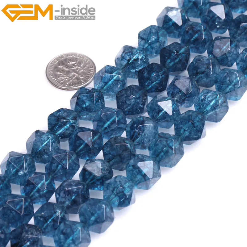 Faceted Dyed Blue Kyanite  Crystal Beads For Cambay Loose Beads For Jewelry Making DIY Bracelet 15