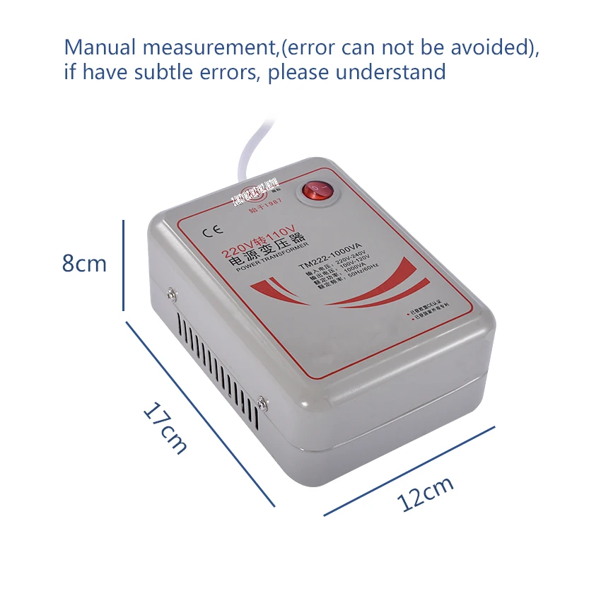 1 PC 1000W 1KVA Step Down Voltage Converter Transformer 220V-240V to 110V-120V