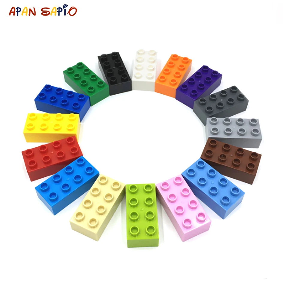 Big Size DIY Building Blocks Thick Figures Bricks 2x4Dot 8PCS Educational Creative Toys for Children Compatible With Brands