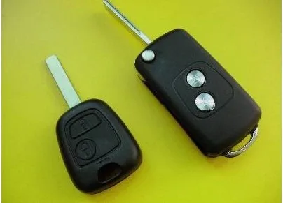 2 Buttons Modified Flip Folding Remote Key Shell for Citroen HU83 Blade With Groove Car Key Blanks