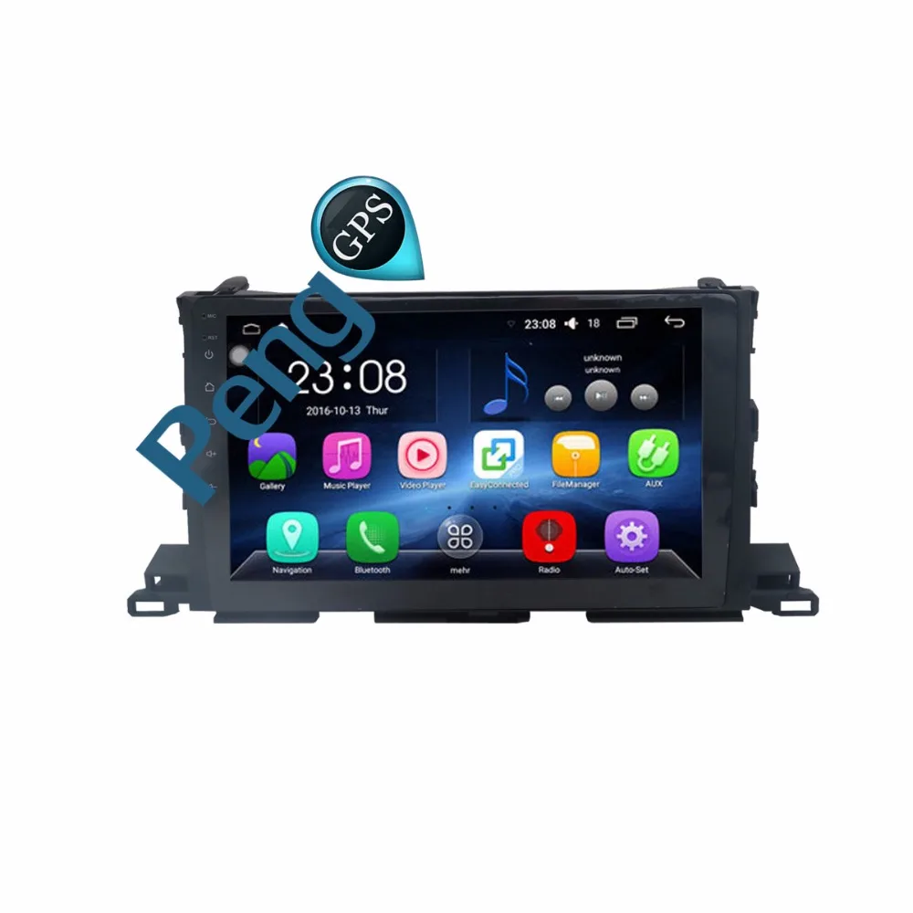 2 Din Quad 10.2 inch Core Android 6.0 Car GPS DVD Player Radio for Toyota Highlander 2015 2016 2017 GPS Navigation WIFI Headunit