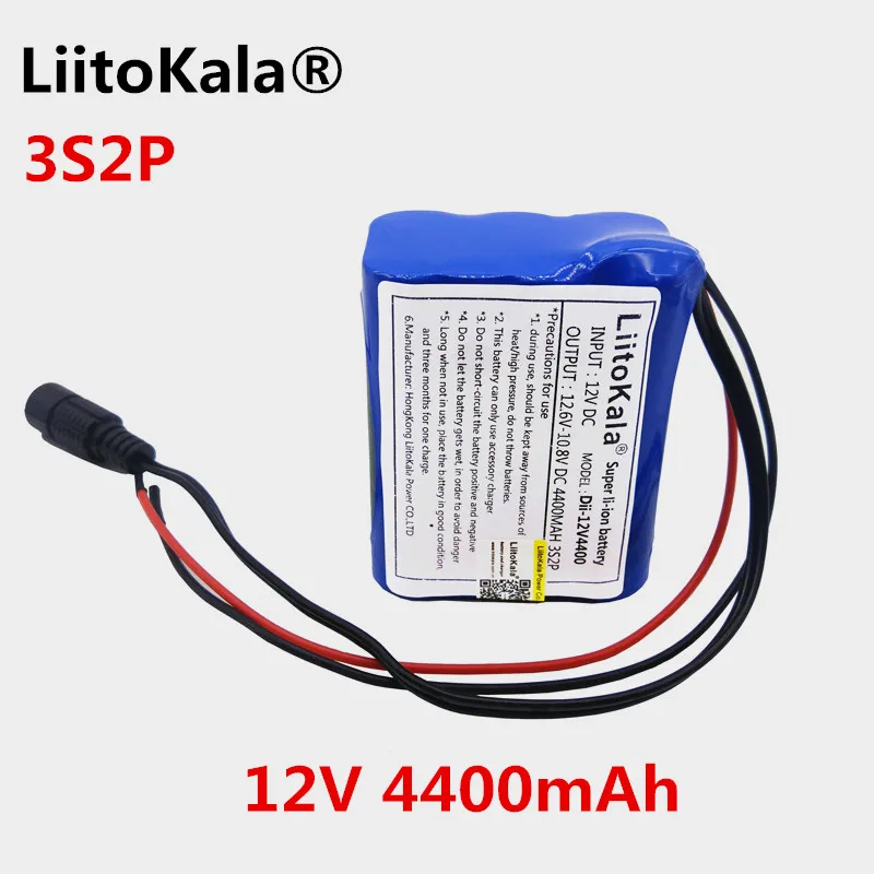 LiitoKala High Quality Portable 12V 4400mAH 18650 Rechargeable Lithium Battery Batteries Pack For CCTV Camera MID GPS 4000mah
