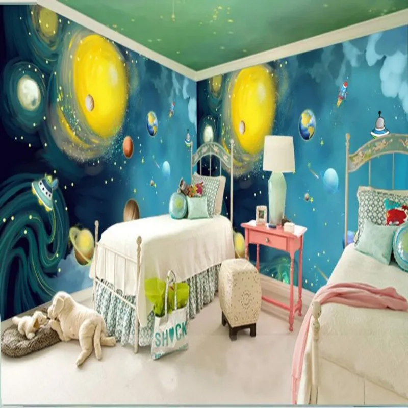 Beibehang Custom wallpaper children room wallpaper hand-painted space large murals 3 d wallpaper high-definition pictures photo