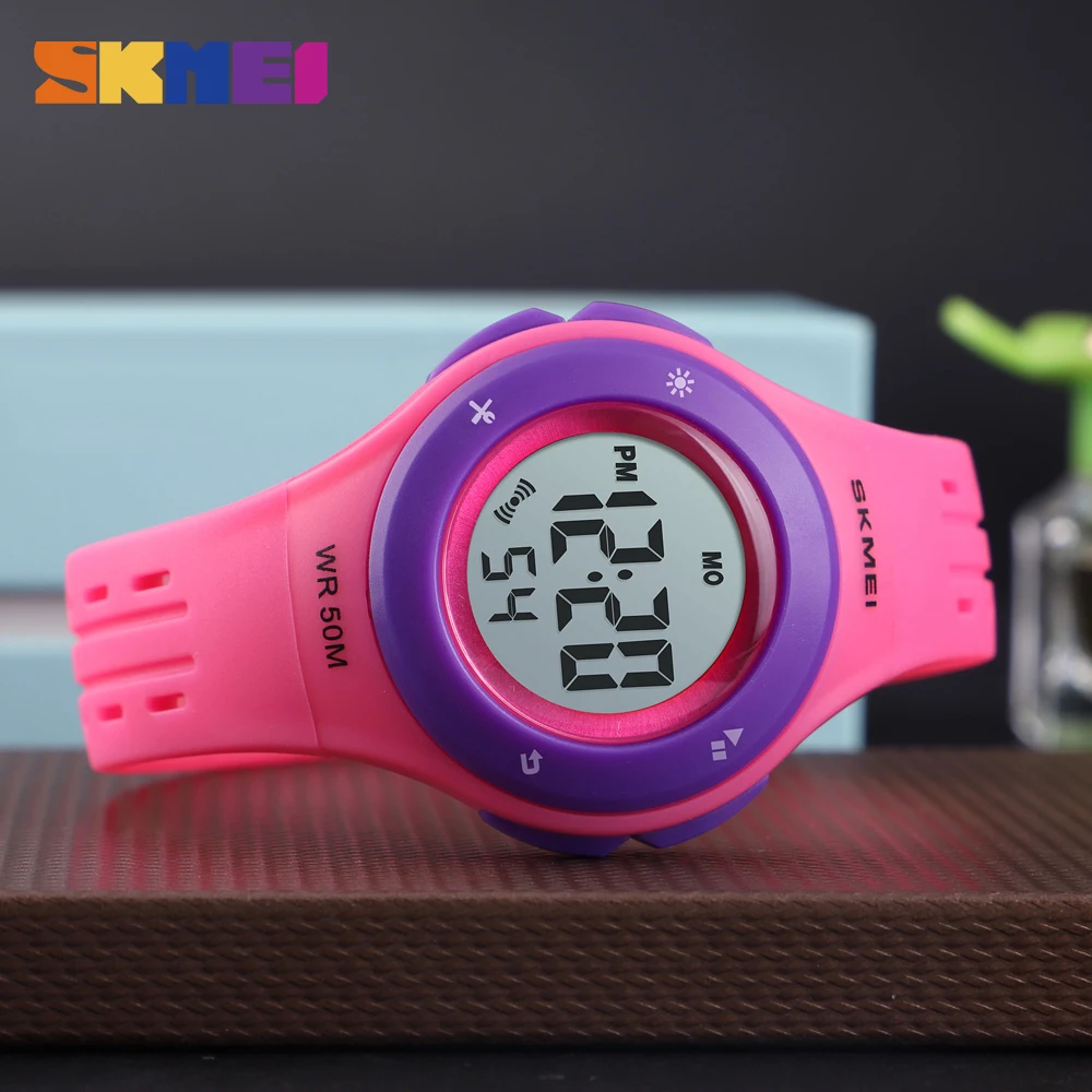 SKMEI Fashion Children LED Digital Watch 5Bar Waterproof Kids Sport Watches For Boys Girls Wristwatch Montre pour enfants Clock