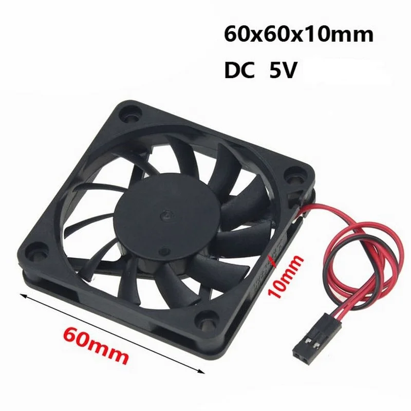 

50 Pieces Gdstime 6cm DC 5V Motor Brushless Cooling Fan 60mm x 10mm Dupont 2Pin 60x60x10mm Computer CPU Cooler 6010