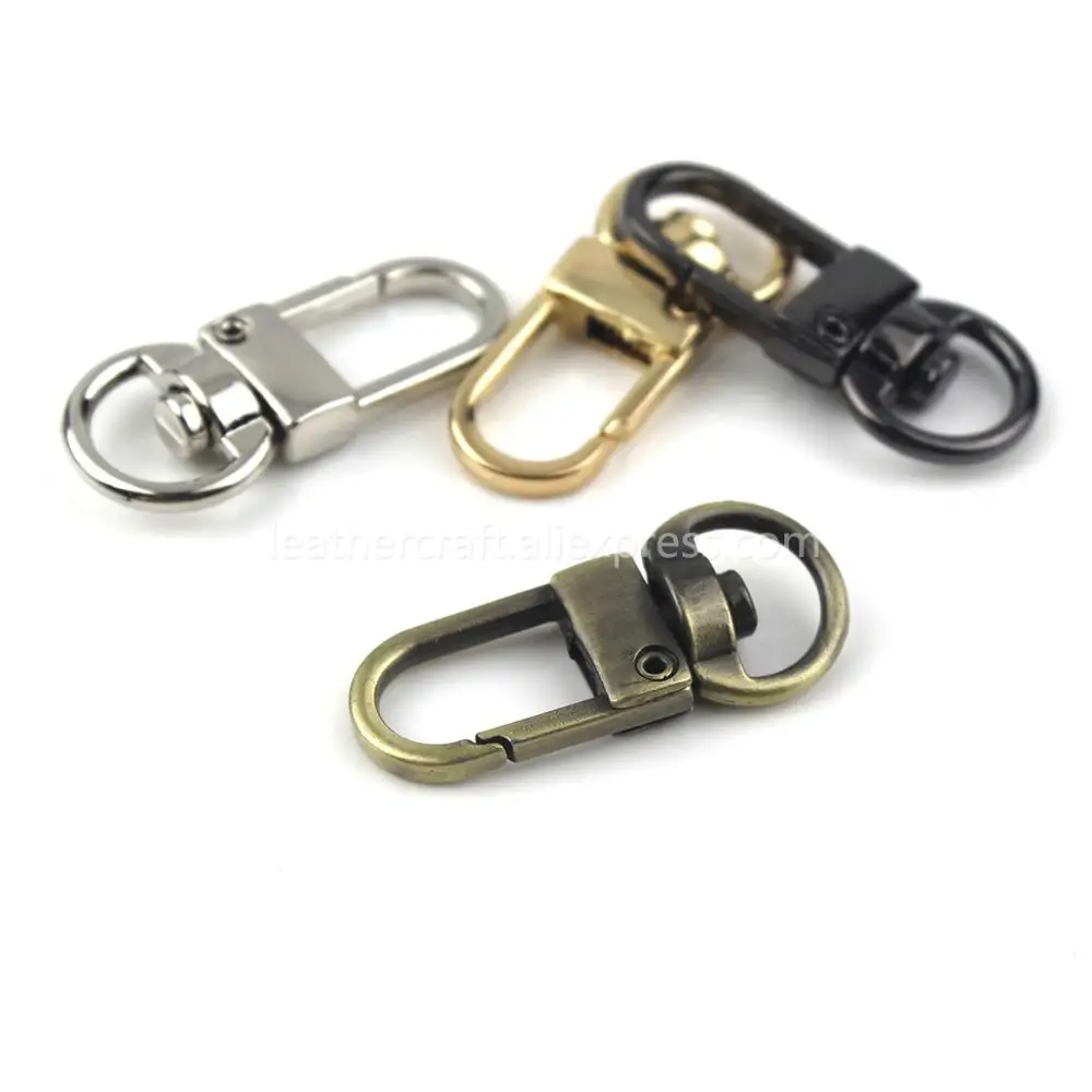 1pcs Metal Swivel Eye Snap Hook Trigger Lobster Clasps Clips for Leather Craft Bag Strap Belt Webbing Keychain