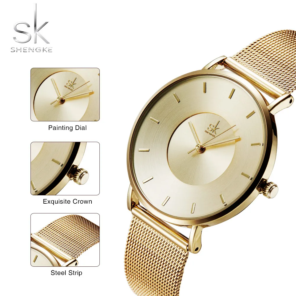 Shengke Watches Women Brand Luxury Quartz Watch Women Fashion Relojes Mujer Ladies Wrist Watches Business Relogio Feminino 2022