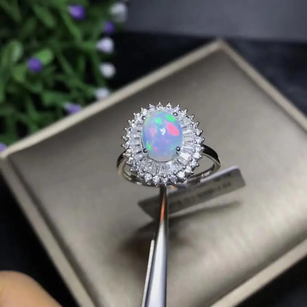 

Shop new products Natural opal woman rings change fire color mysterious 925 silver.Luxury style