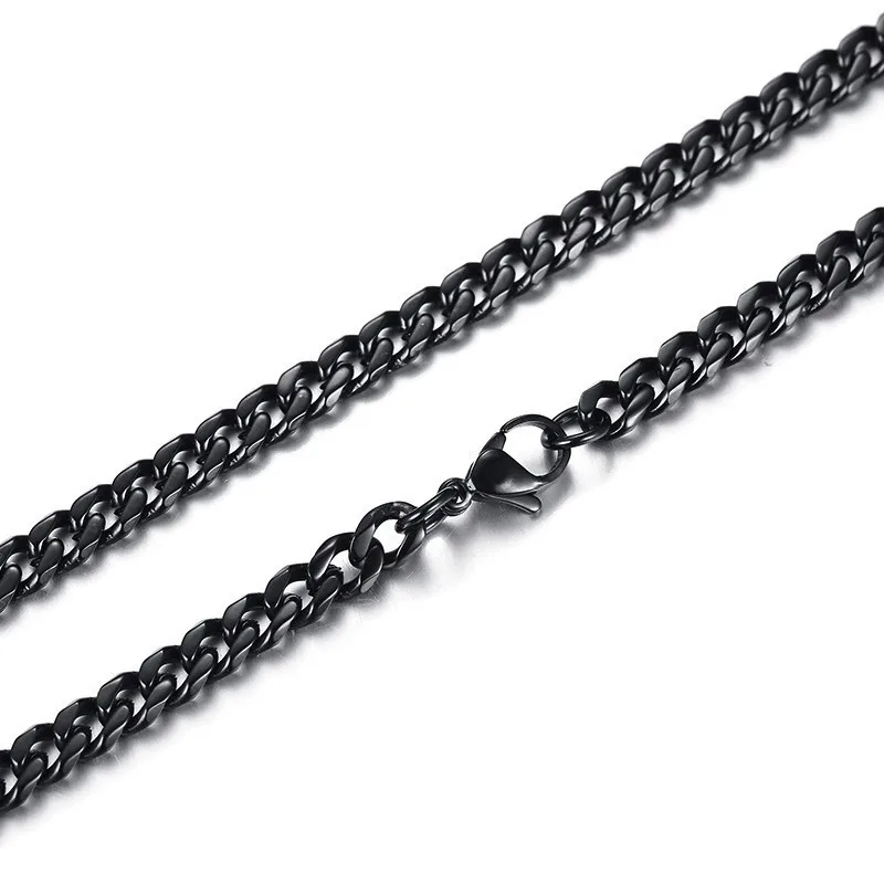 Vnox 30 Inch Long Curb Link Chain Necklace Stainless Steel Miami Cuba Wheat Spiga Chains Male Jewelry Assorted Colors