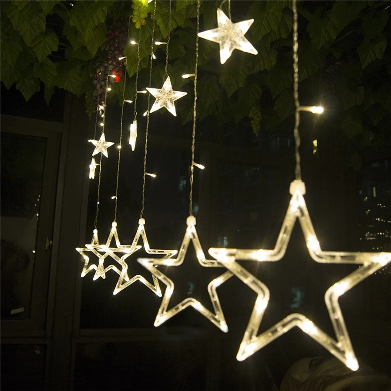 BLUBBLE Stars-luces para vacaciones de Navidad, AC110-240V, iluminación para Halloween, Control remoto, impermeable, cadena de luces Led para jardín