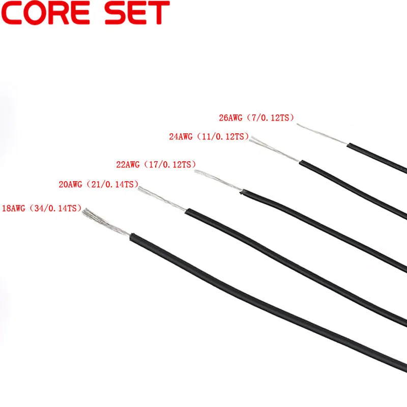 10meters UL1007 Single Core Copper Wire 18AWG 20AWG 22/24AWG 26AWG PVC Insulation Solid Tinned Plating Line Electric Cable Line