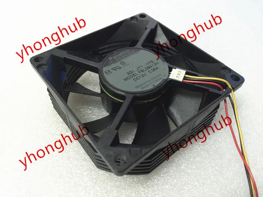 

FBL08A12H 3G11JT1 DC 12V 0.25A 3-Wire 80x80x25mm Server Cooling Fan