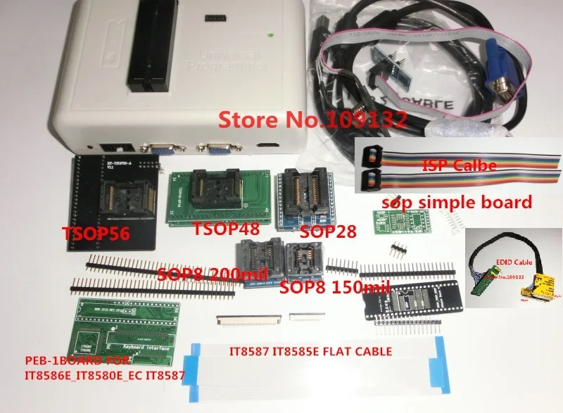 Free shipping RT809H +TSOP56 TSOP48 SOP28 SOP8 adapter + sop8 ic clip