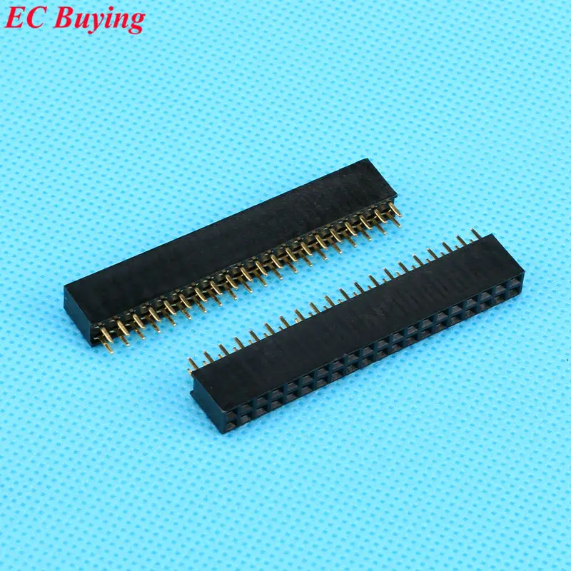 100PCS 2X20 PIN Double row Straight FEMALE PIN HEADER 2.54MM PITCH Strip Connector Socket 2*20 20p 20PIN 20 PIN FOR PCB BOARD