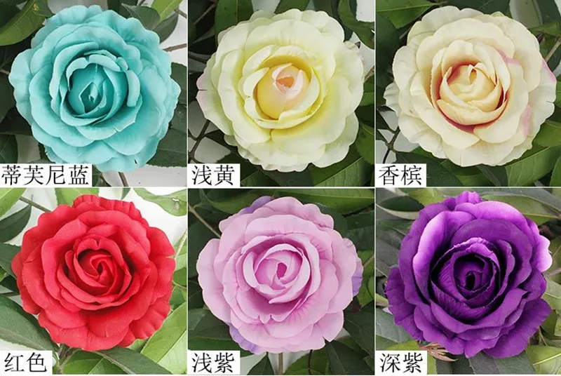 

100pcs/lot 12cm Artificial Rose Flower Heads For Wedding Flower Wall Decoration DIY Silk Rose Head For Kissing Ball Factory Sale