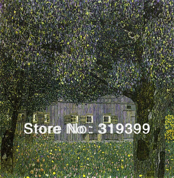 

Gustav Klimt Oil Painting reproduction on Linen Canvas,Farm House in Buchberg,Free fast shipping,Handmade,Museum Quality