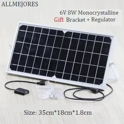 Mono Crystalline Solar Panel 6V  8W  With Bracket And Voltage Controller