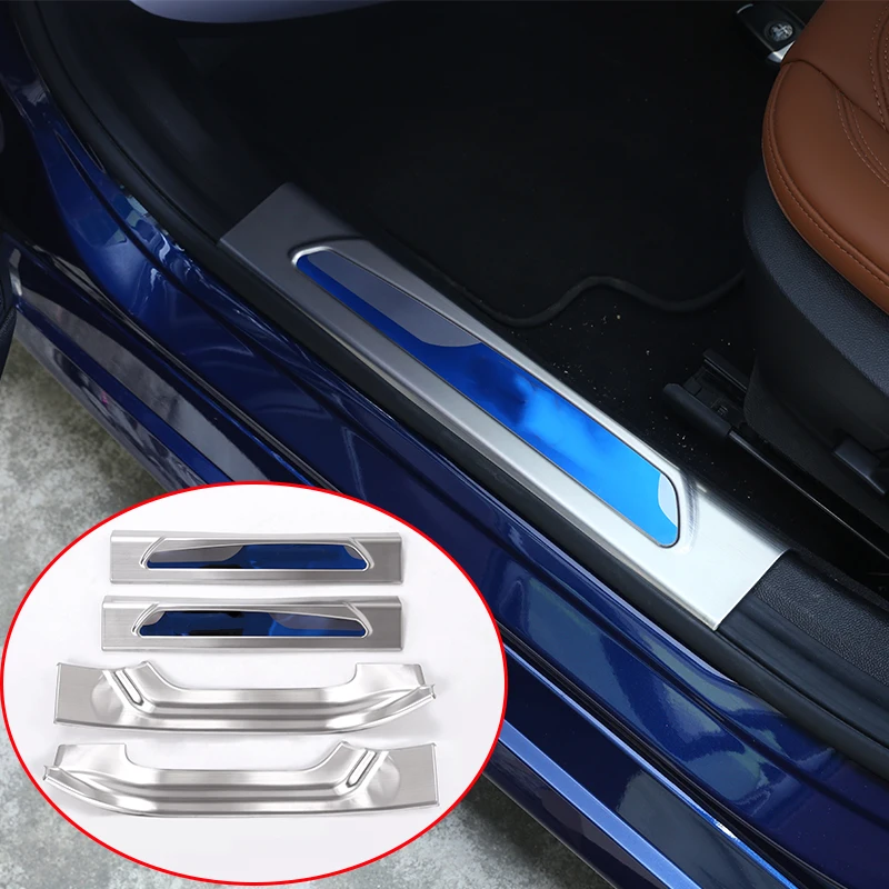 

4 Pcs For Alfa Romeo Giulia 2017 Car Accessories Stainless Steel Inside Door Sill Scuff Threshold Protector Plate Cover Trim