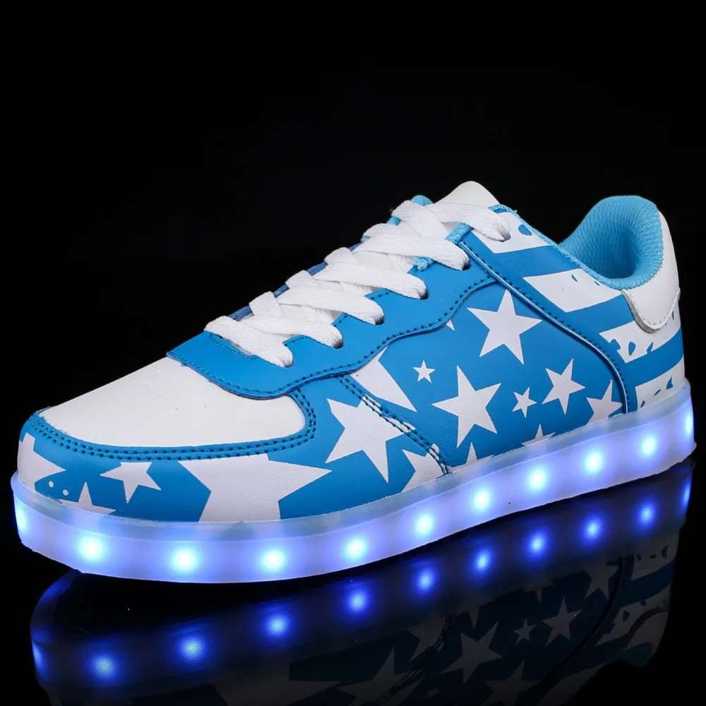 Baskets lumineuses à chargement USB pour enfants et adultes, chaussures lumineuses pour garçons, filles, hommes, femmes, chaussures décontractées à LED, taille 30-46