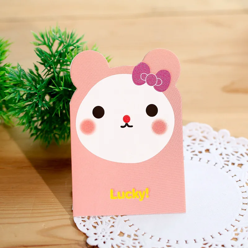 8 Pcs Cartoon Animal Cute Universal Greeting Holiday Business Birthday Card /Children Gift