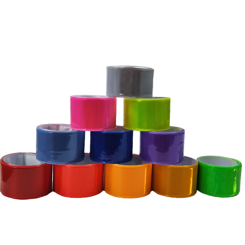 

10Pcs 41CM Reflective Slap Band Bracelets Bicycle Bind Pants Leg Strap Slap Band Tape For Running Riding Safety Visibility