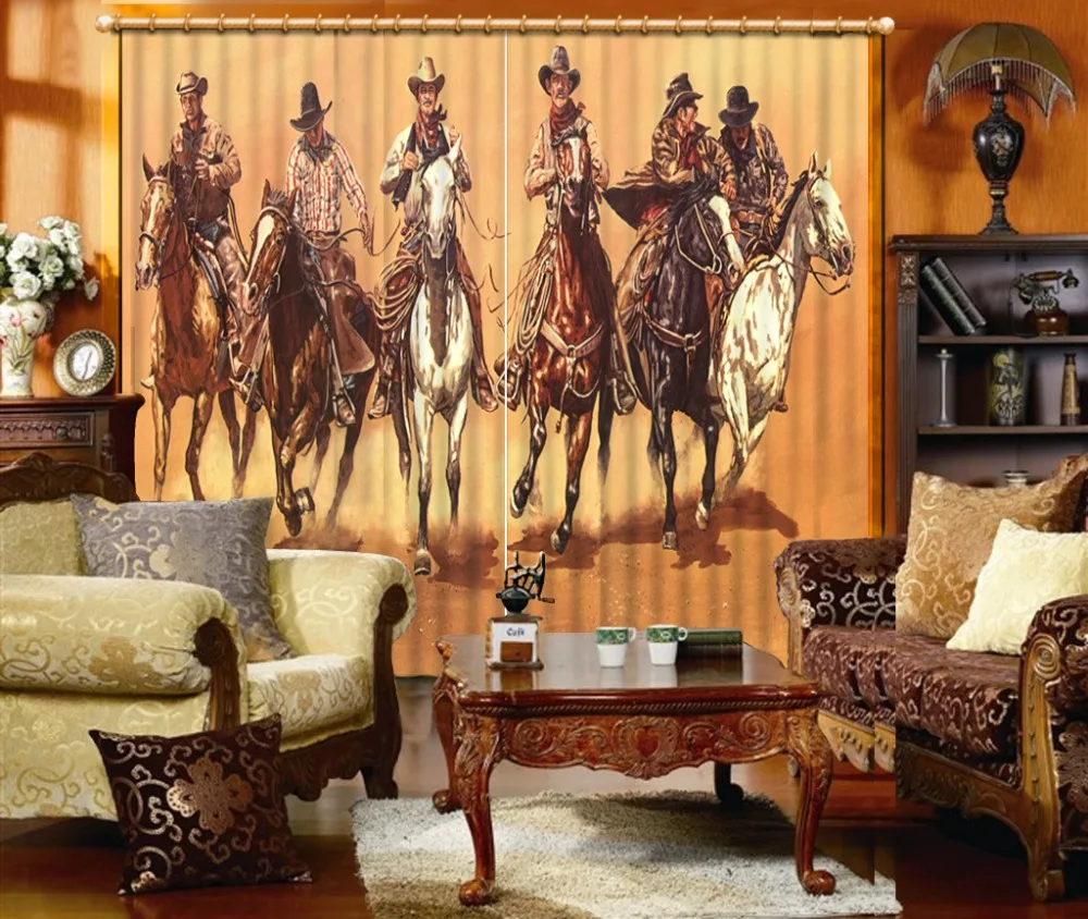 cowboy curtains for living room bedroom home and garden top seller 3d curtains 2019