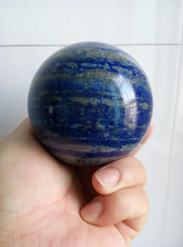 76mm NATURAL Lapis Lazuli crystal SPHERE BALL Healing 701.0g