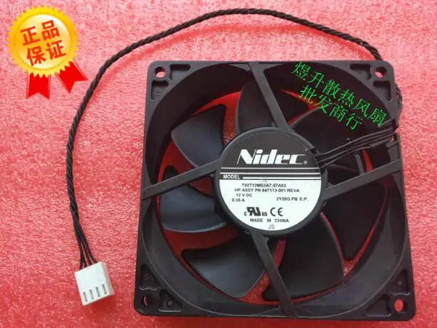 

Original Nidec 9225 T92T12MS3A7-57A03 DC12V 0.35A 4 line Z800 Z820 fan 647113-001 workstation fan