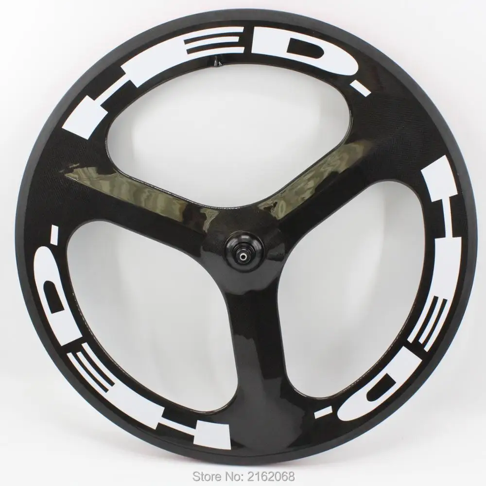 Najnowszy rower szosowy 700C z ostrym kołem, typu fixed gear, z karbonowym zestawem kół 3K UD 12K, 3 szprychy i obręcze tubular/clincher, trój-szprychowe + piasty.