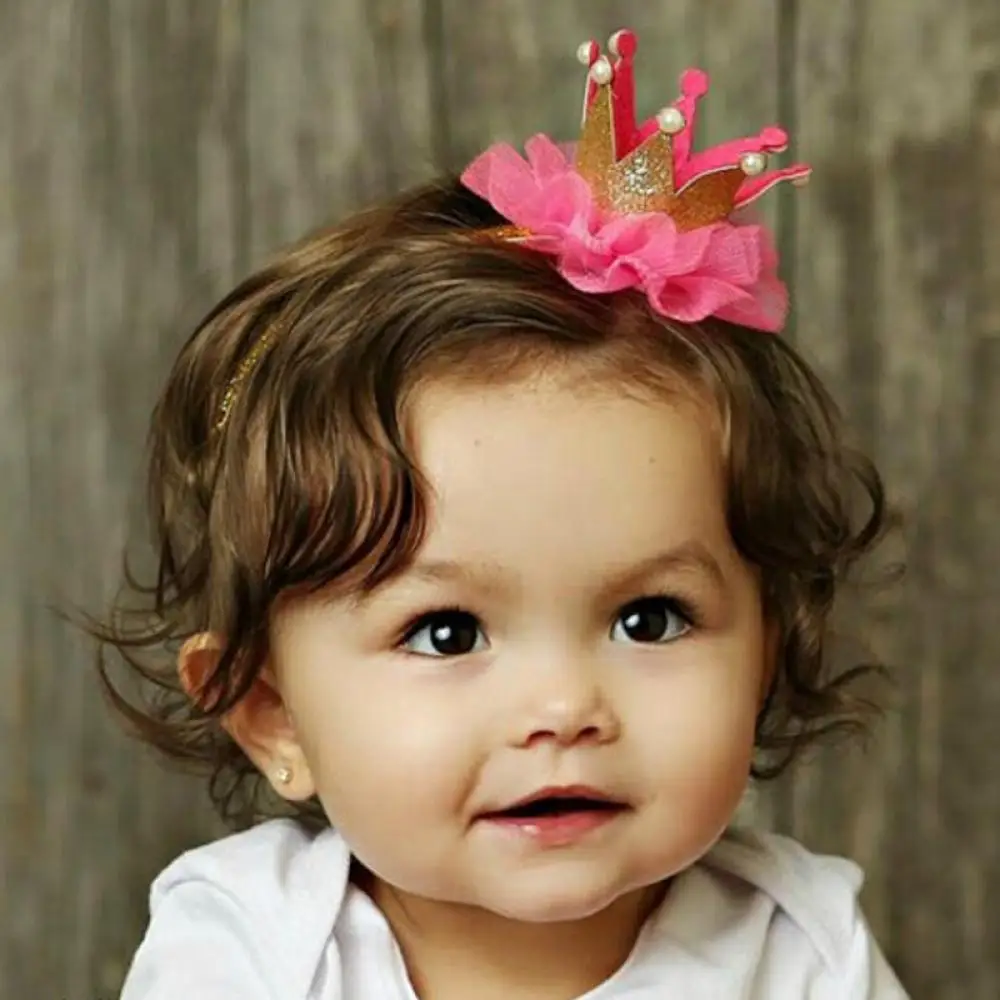 Lace Flower Hair Clip Baby Girl Headbands Crown Bows Newborn Hairband Newborn Toddler Photo Props Headband Gold Hair Accessories