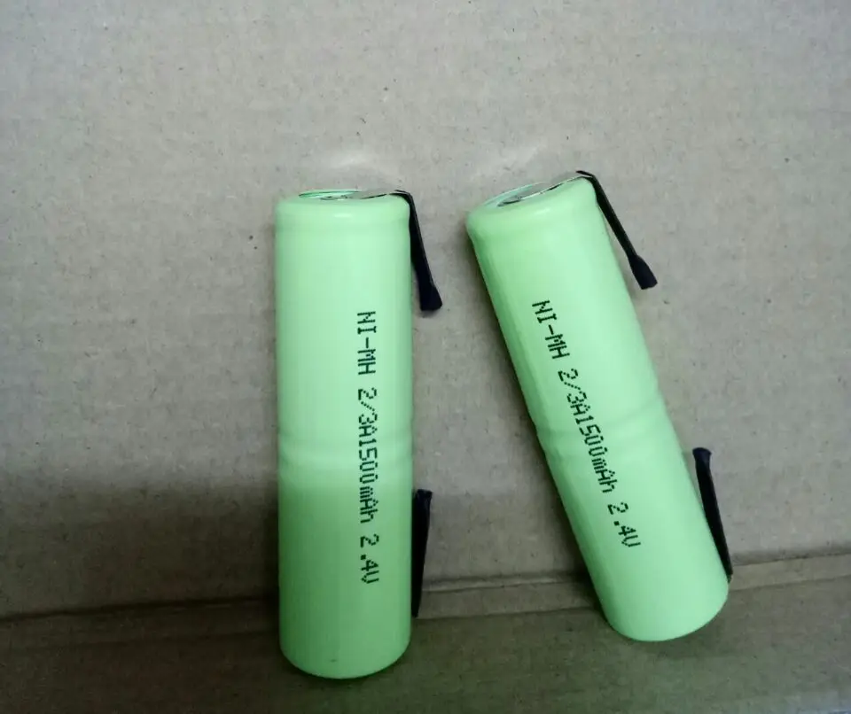 2Pcs/Lot Ni-MH 2/3A 1500MAh 2.4V Nimh Rechargeable Battery