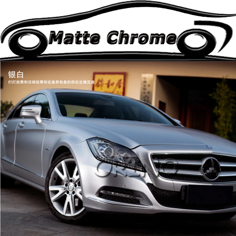 

20 Meters Premium Silver Chrome Matte Metallic Wraps Vinyl Film Roll Air Release Vehicle Truck Car Wraps Decal