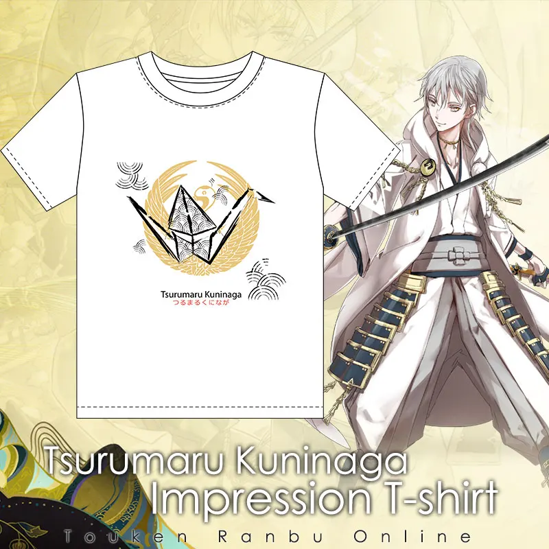 MGFHOME Anime JK Touken Ranbu Online Tsurumaru Kuninaga Cosplay Shirt Related T-Shirt t shirt Tops Tee Short Sleeve Women Men