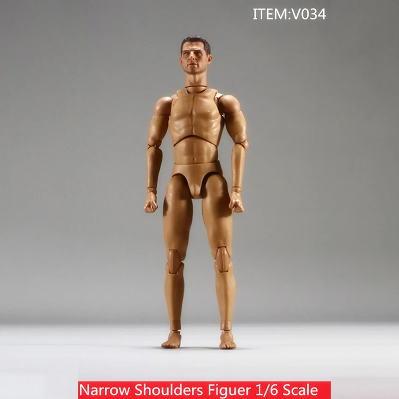 Brinquedo 1/6 escala homem macho cabeça esculpir tom cruzeiro a34 tom cruzeiro atango v034 cabeça + ombros estreitos corpo conjunto 1/6 12 Polegada figura de ação