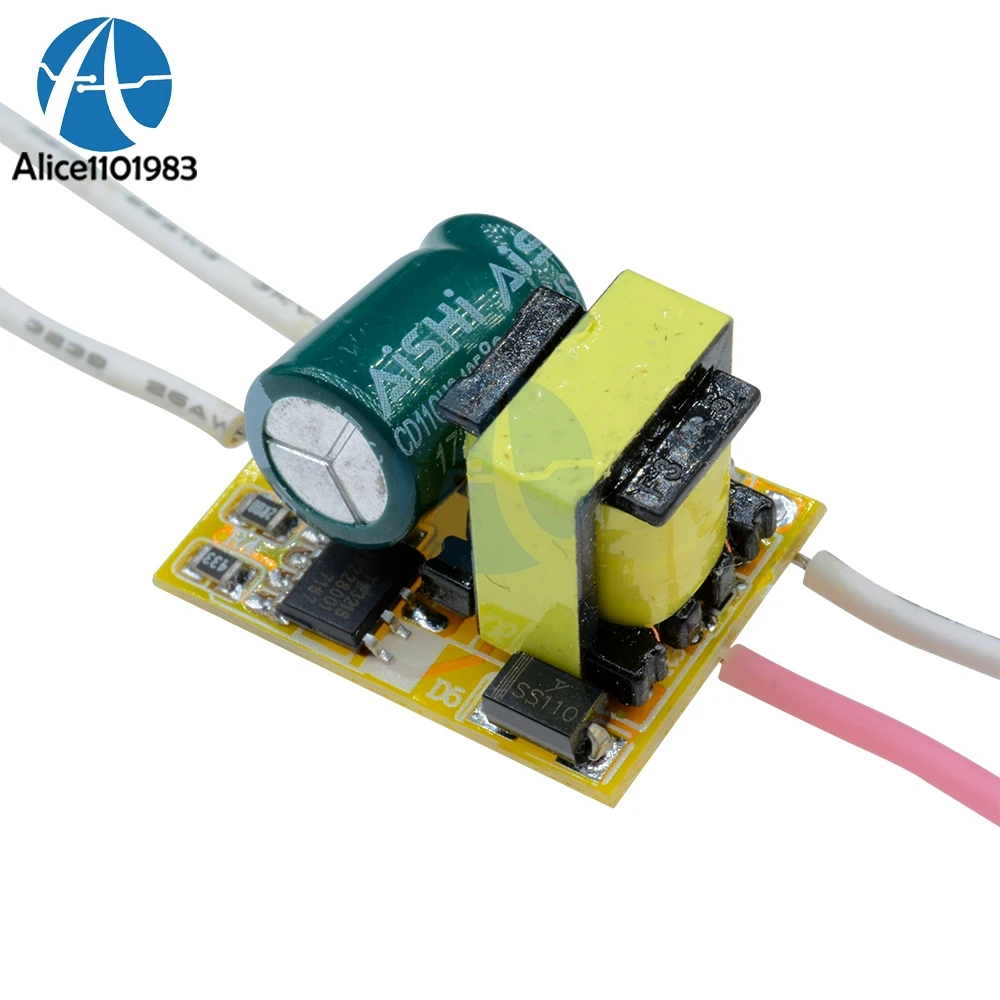 3W 100mA DC 9V-12V LED Light Driver Drive Transfomer Chip Power Supply Transformer AC 85-265V 3W Good Radiating Module Board