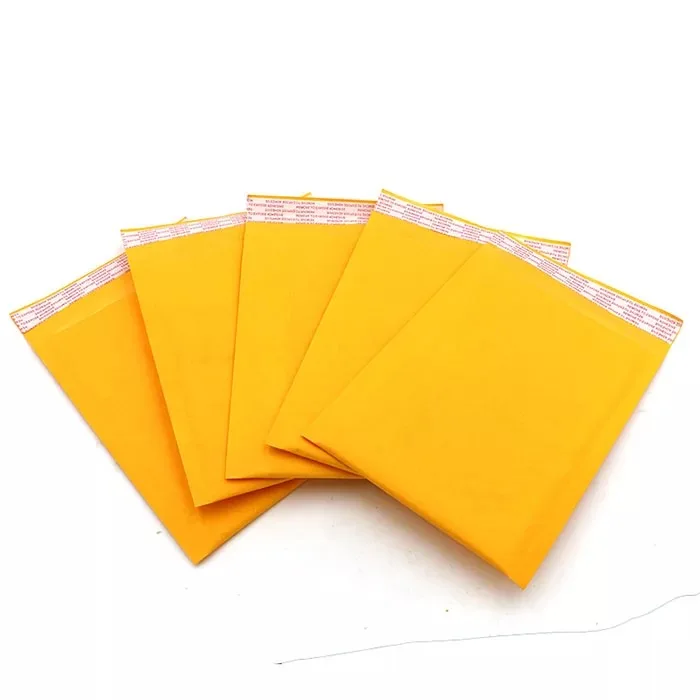 50pcs 23 sizes Wholesales Golden Kraft Bubble Mailers Bags/kraft bubble mailing bag Yellow small kraft bubble envelope