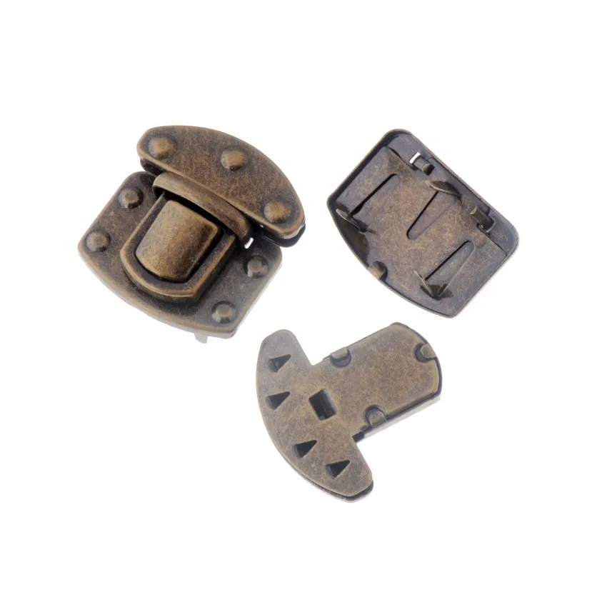 Free Shipping-5 Sets Bronze Tone Jewelry Trunk Lock Handbag Bag Accessories Purse Snap Clasps/ Closure Locks 3.5x3.8cm