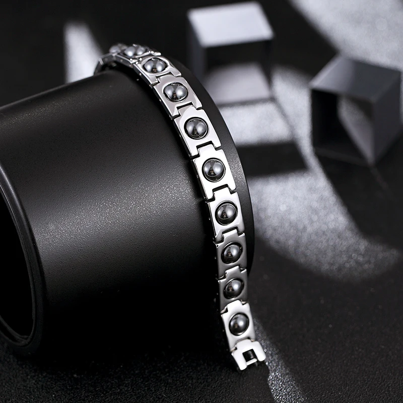 Simplicity men and women\'s Health Magnetic Bracelet Titanium Stainless Steel Treatment Magnet Bracelet Lover Birthday Gift 2020