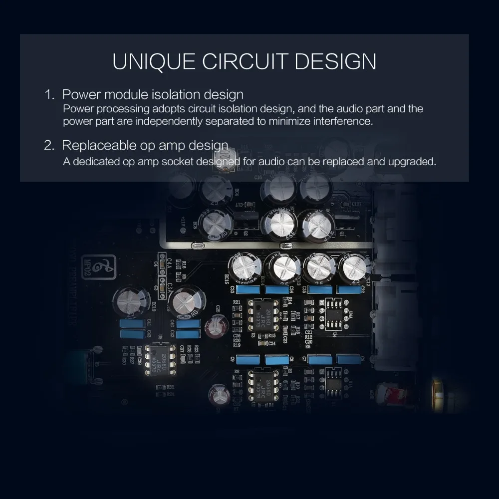 KGUSS-preamplificador phono MP02, reproductor de discos de vinilo, mini MM, preamplificador PHONO 2068