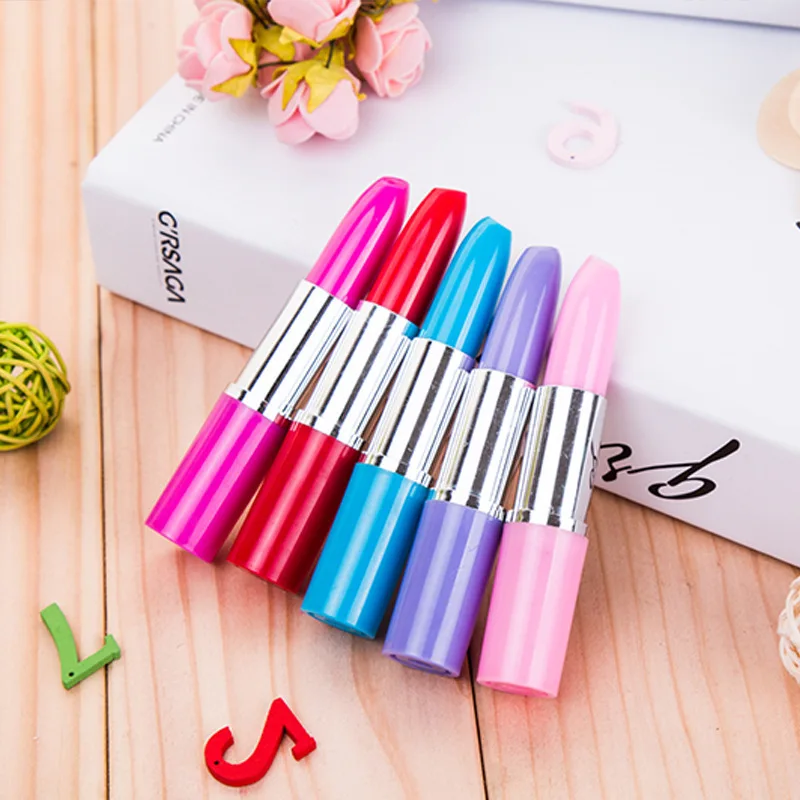 

1Pcs Cute Lipstick Ballpoint Pen Office School Supplies Stationery Ball Pens Accessories Papelaria