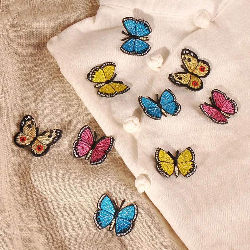 5PC Small Cute High Quality Embroidery Butterfly Patches Iron On Patches for Clothes Applique for Dress Sweater Jeans Pants DIY