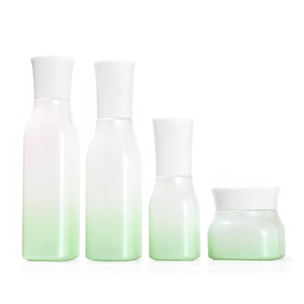 50pcs Skin Care Packaging Bottle,Gradient Green Inner Stopper Bottle 100ml