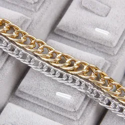 Aluminum Aluminum Metal Silver&Gold Necklace Chains Bulk Fit Bracelets Findings Double Open Link Chain For DIY Jewelry Making