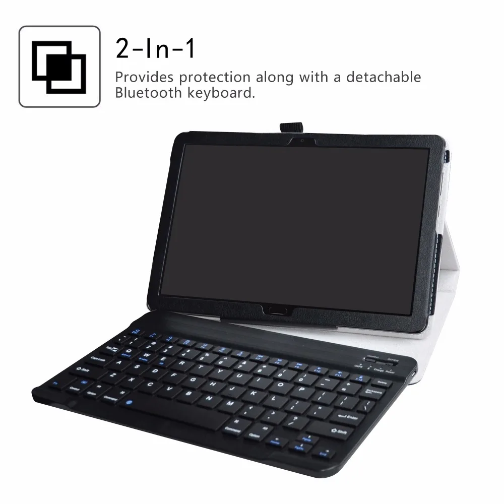 For 10.0" Huawei MediaPad M5 Lite 10-In Android Tablet Removable Bluetooth Keyboard Case,Portable Folding Stand Pu Leather Cover