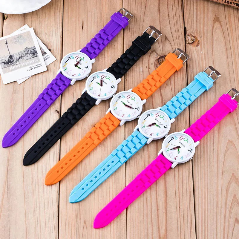 Newly Silicone Watches Children Pencil Pointer Student Watch Quartz Wristwatches Gift Watches